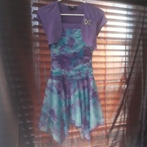 💋Amy byer purple an turquoise girls dress size 10